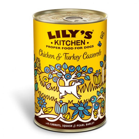 Lily's Kitchen Wet Dog Tin Chicken & Turkey Casserole 400g
